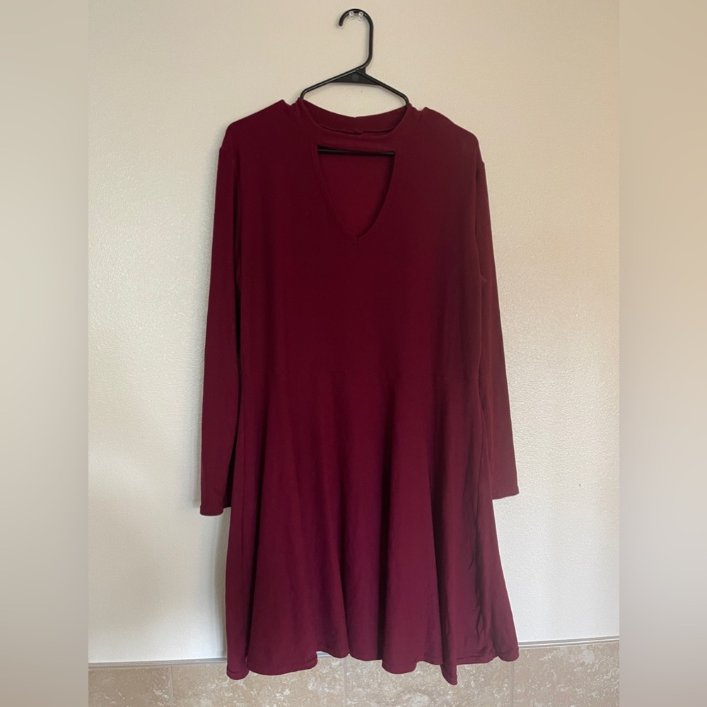 Burgundy Skater Dress
